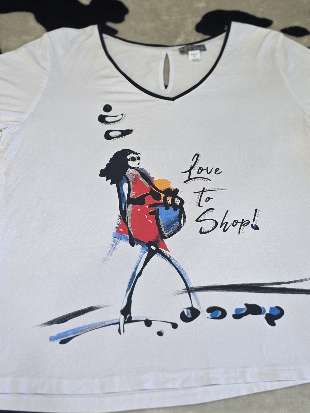 White Short-Sleeve Graphic Tee - Love to Shop